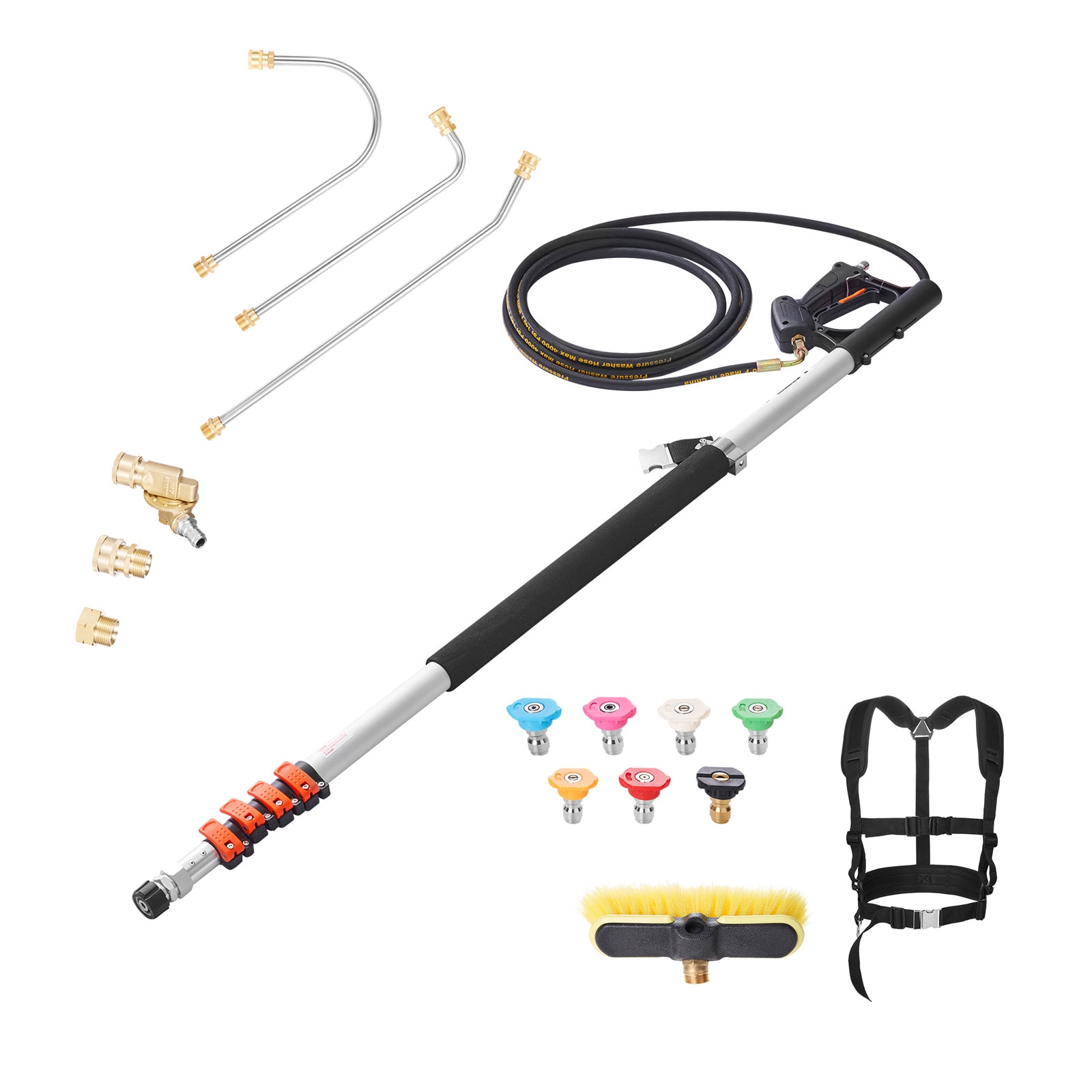 Pressure Washer Telescoping Wand For Pool Cleaning Brush Head_voghion.com